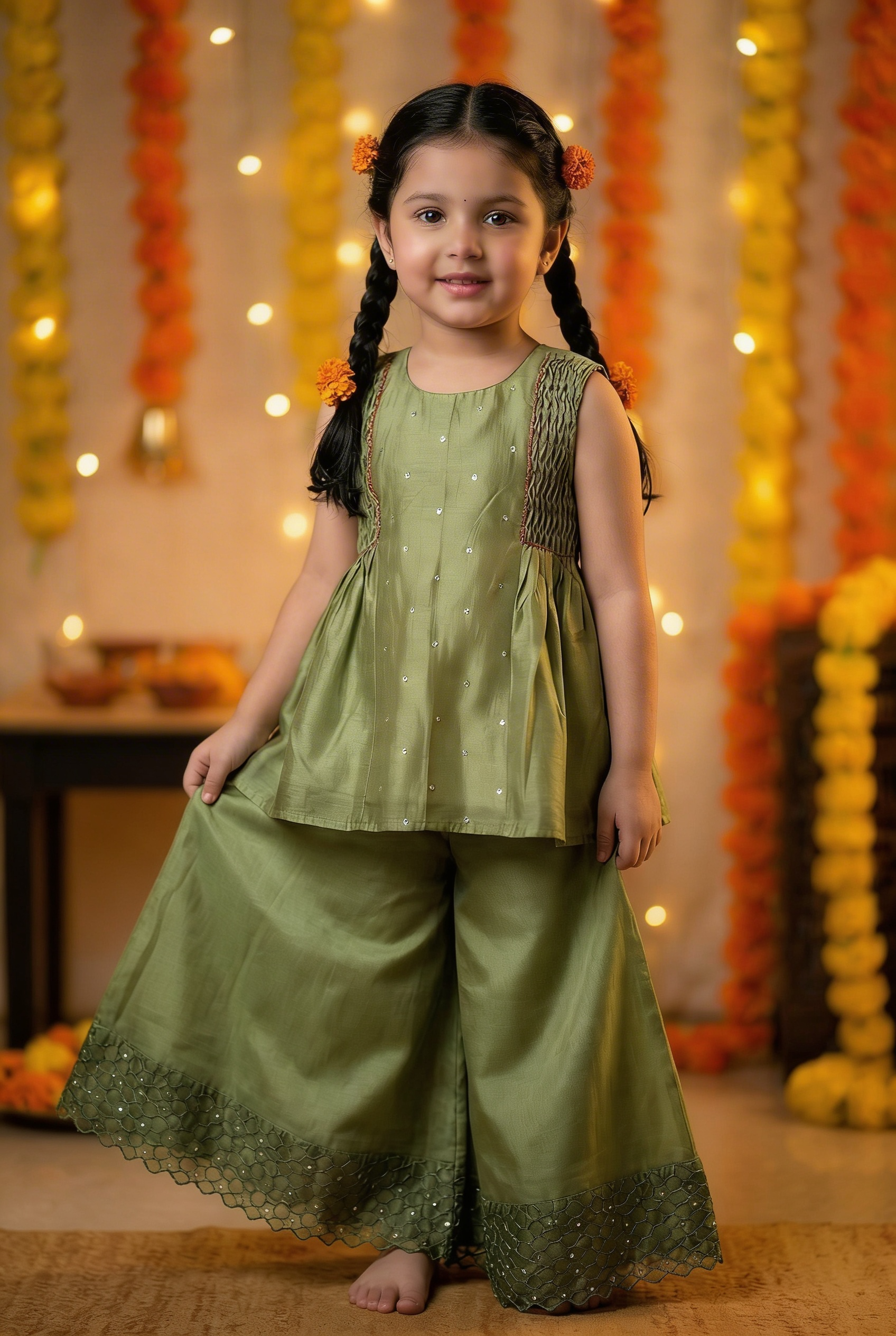 Geometric Sharara- Kiwi