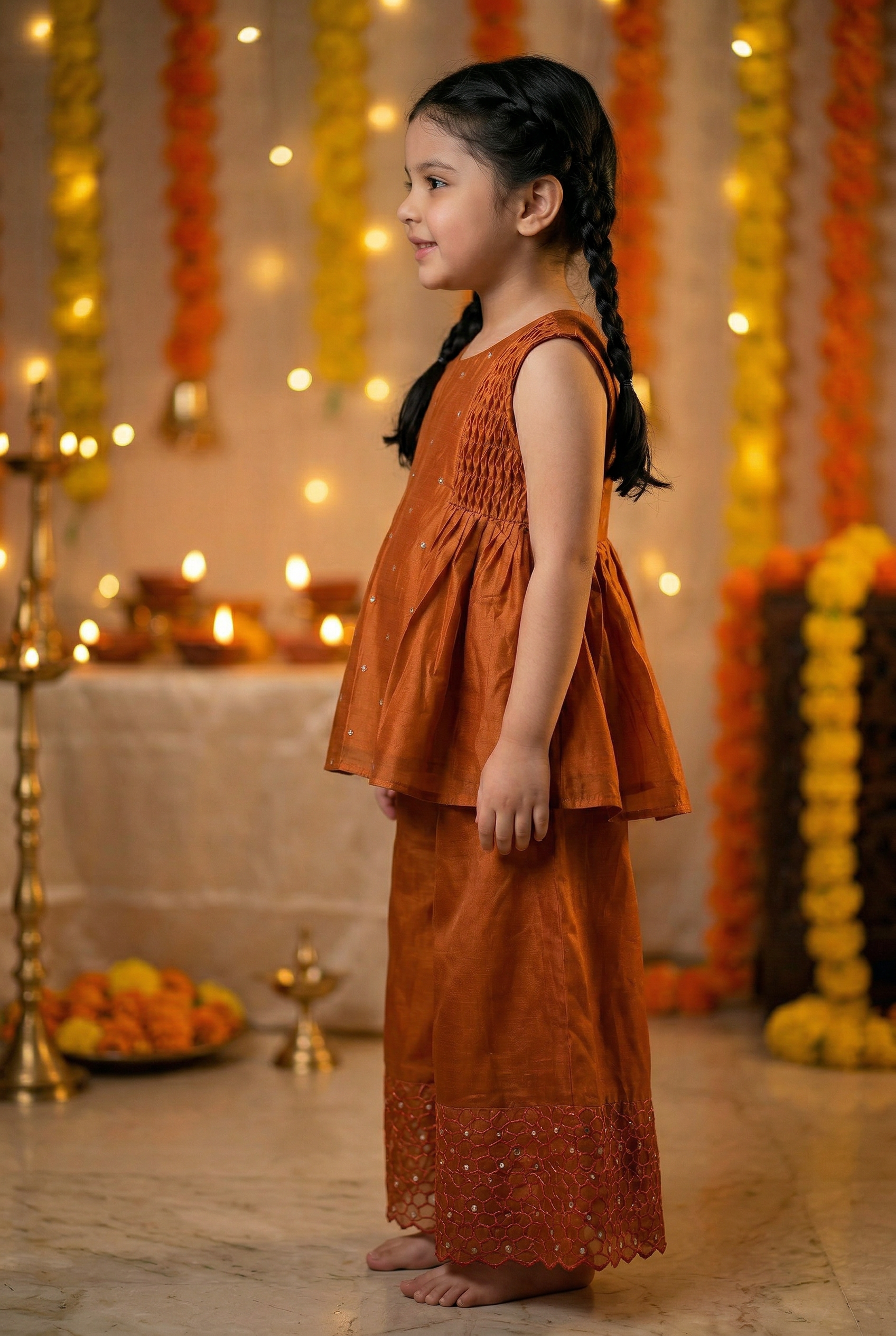 Geometric Sharara Set- Rust