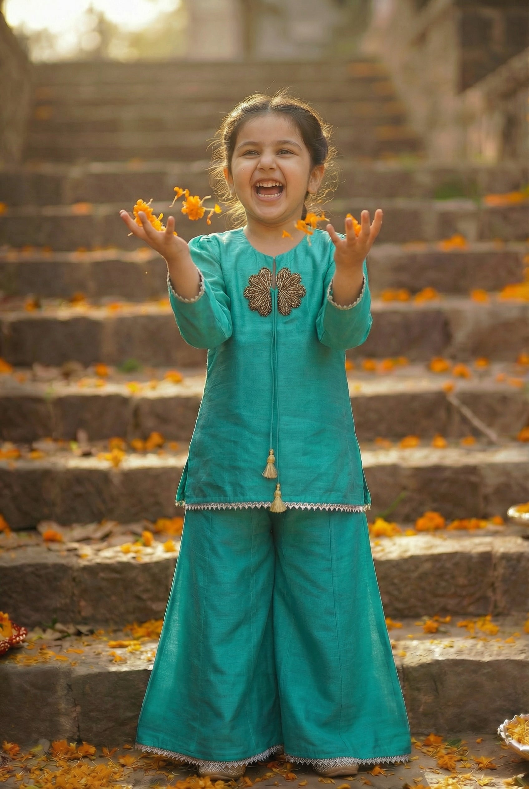 Sunehera Phool Sharara Set-Firoza