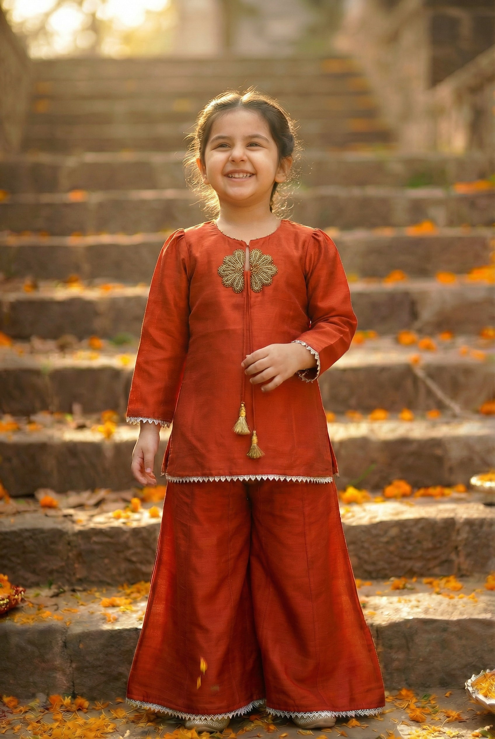 Sunehera Phool Sharara Set-Brick