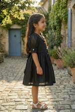 Load image into Gallery viewer, Pearl Edged Shirt Dress- Black
