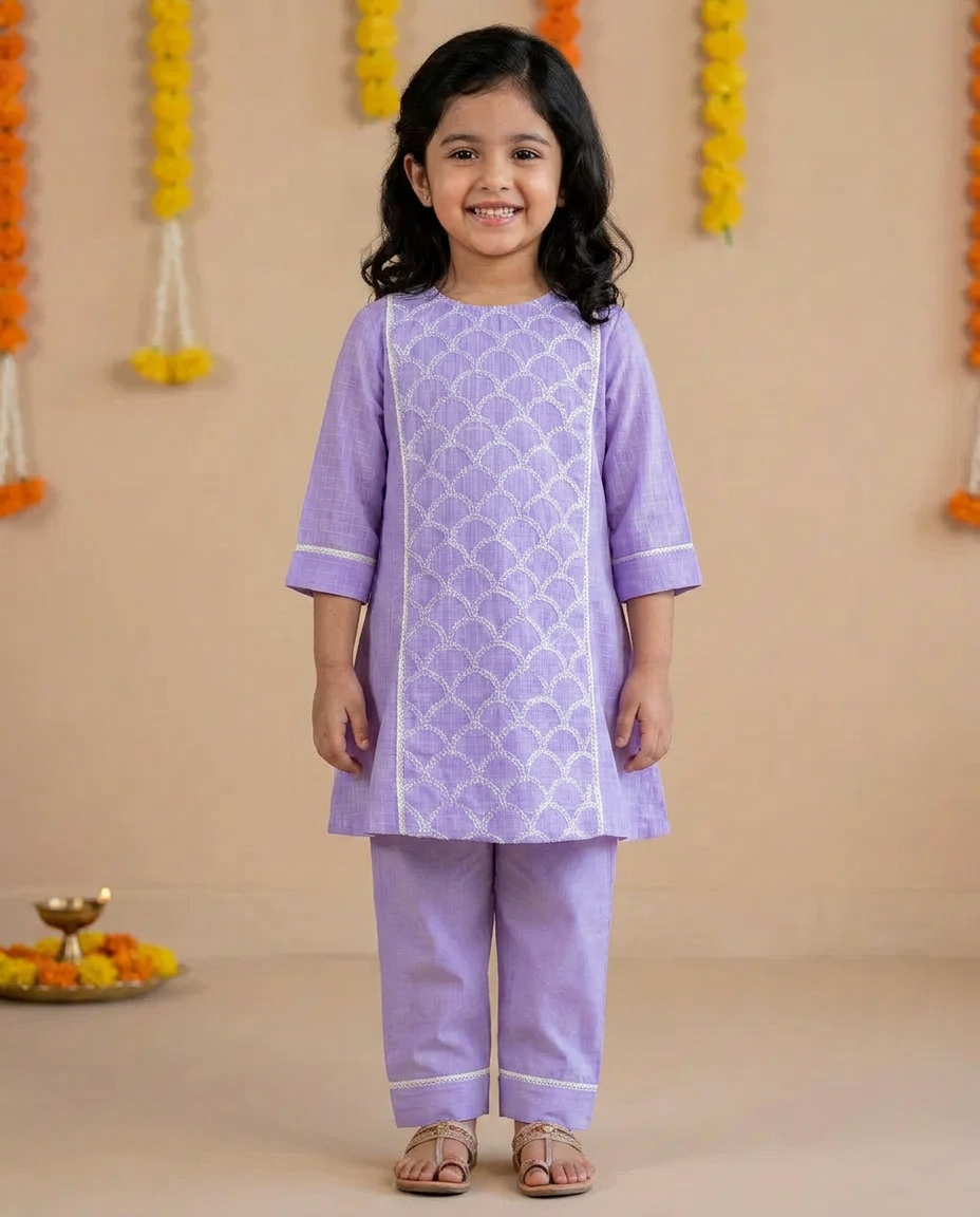 Mishri kurta set-Lavender