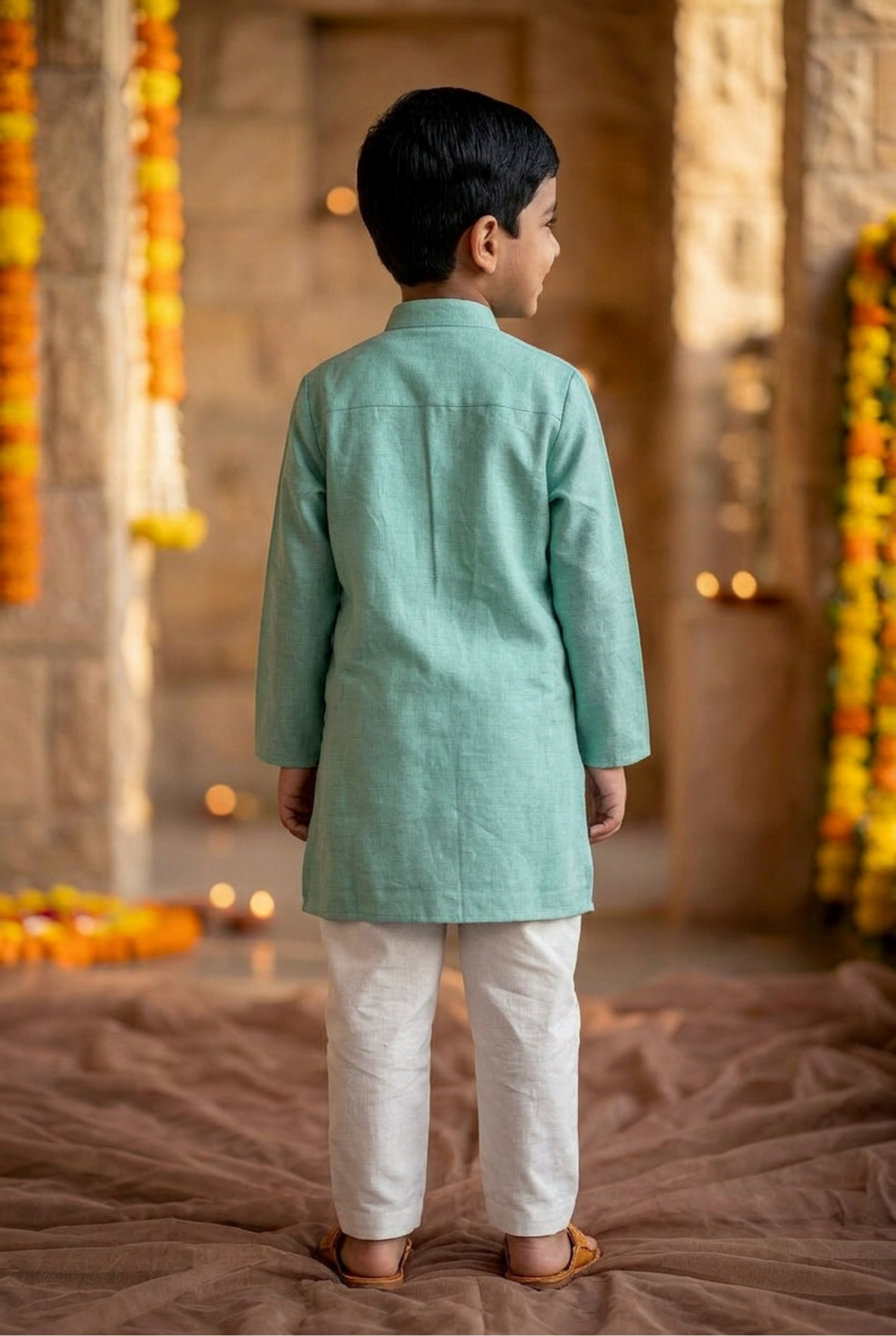 The Honeycomb Kurta Set- Mint