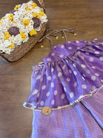 Load image into Gallery viewer, Festive Polka &amp; Checks set- purple
