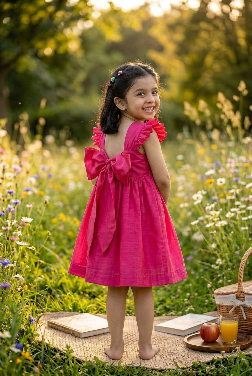 Honeycomb Bunny Tie Dress- Rani
