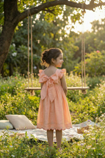 Load image into Gallery viewer, Bunny Tie Scallop Dress- Rose
