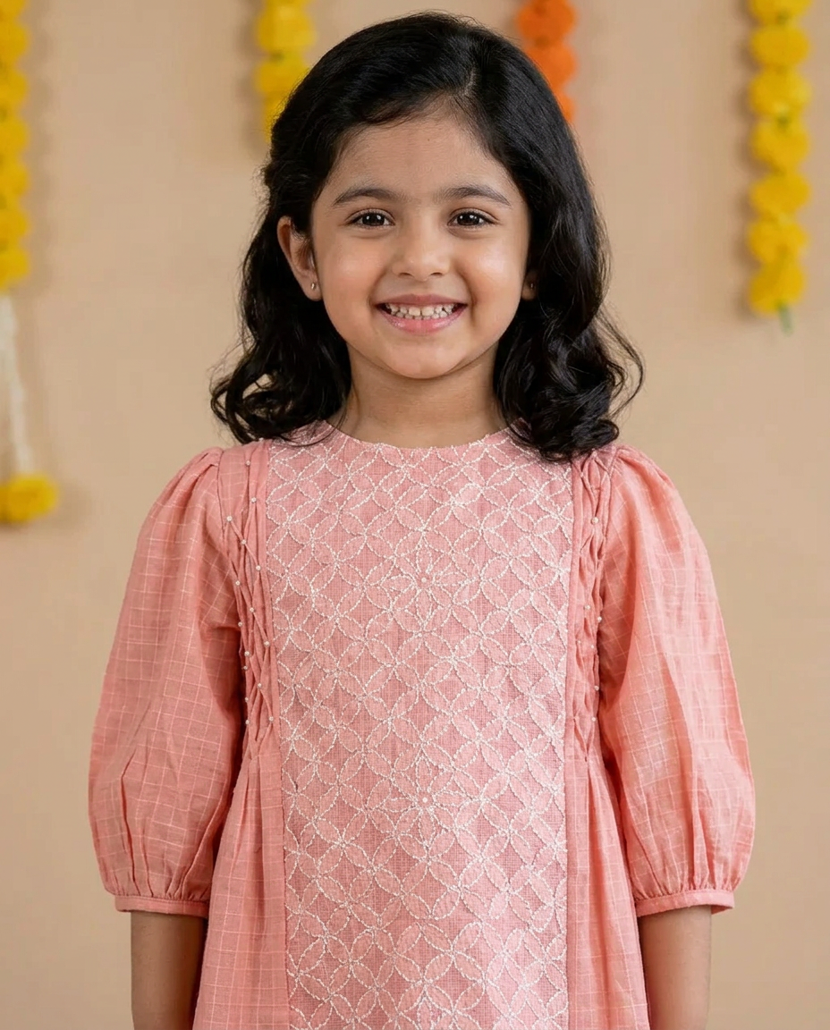 Mishri kurta set- Peach