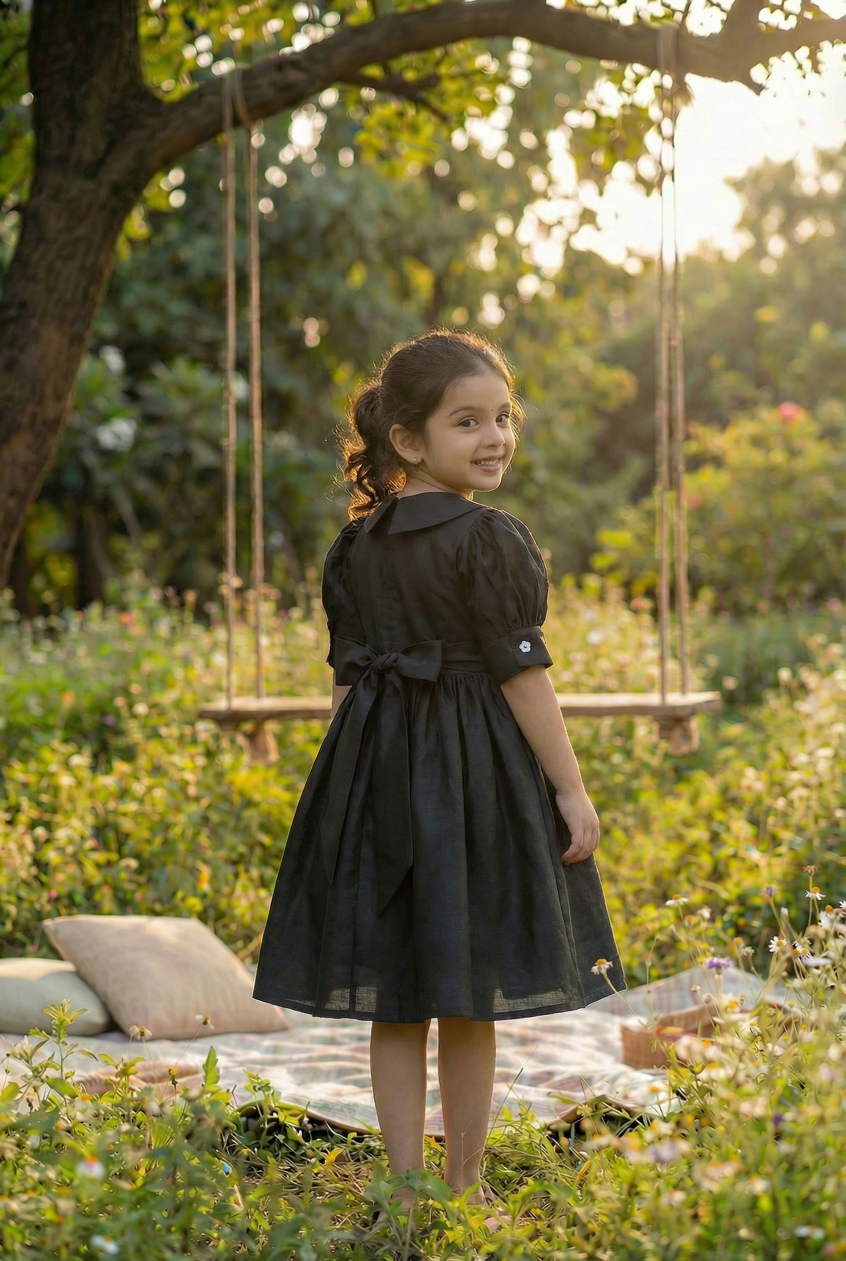 Embroidered Collar Shirt Dress