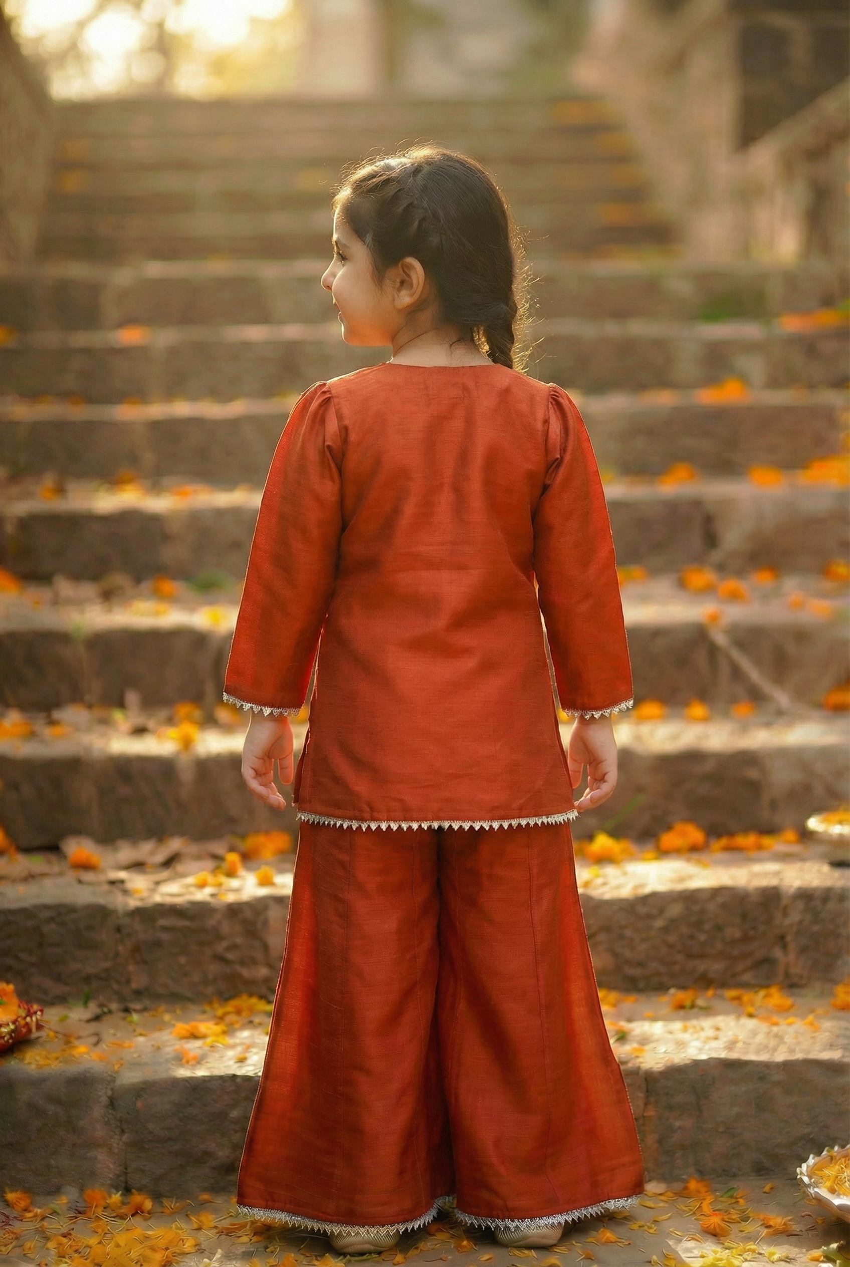 Sunehera Phool Sharara Set-Brick