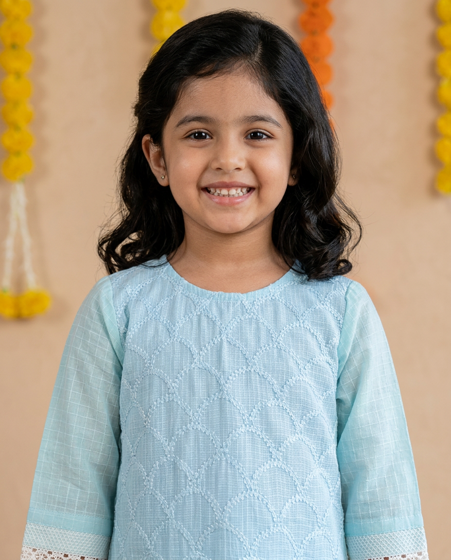 Mishri kurta set-Sky