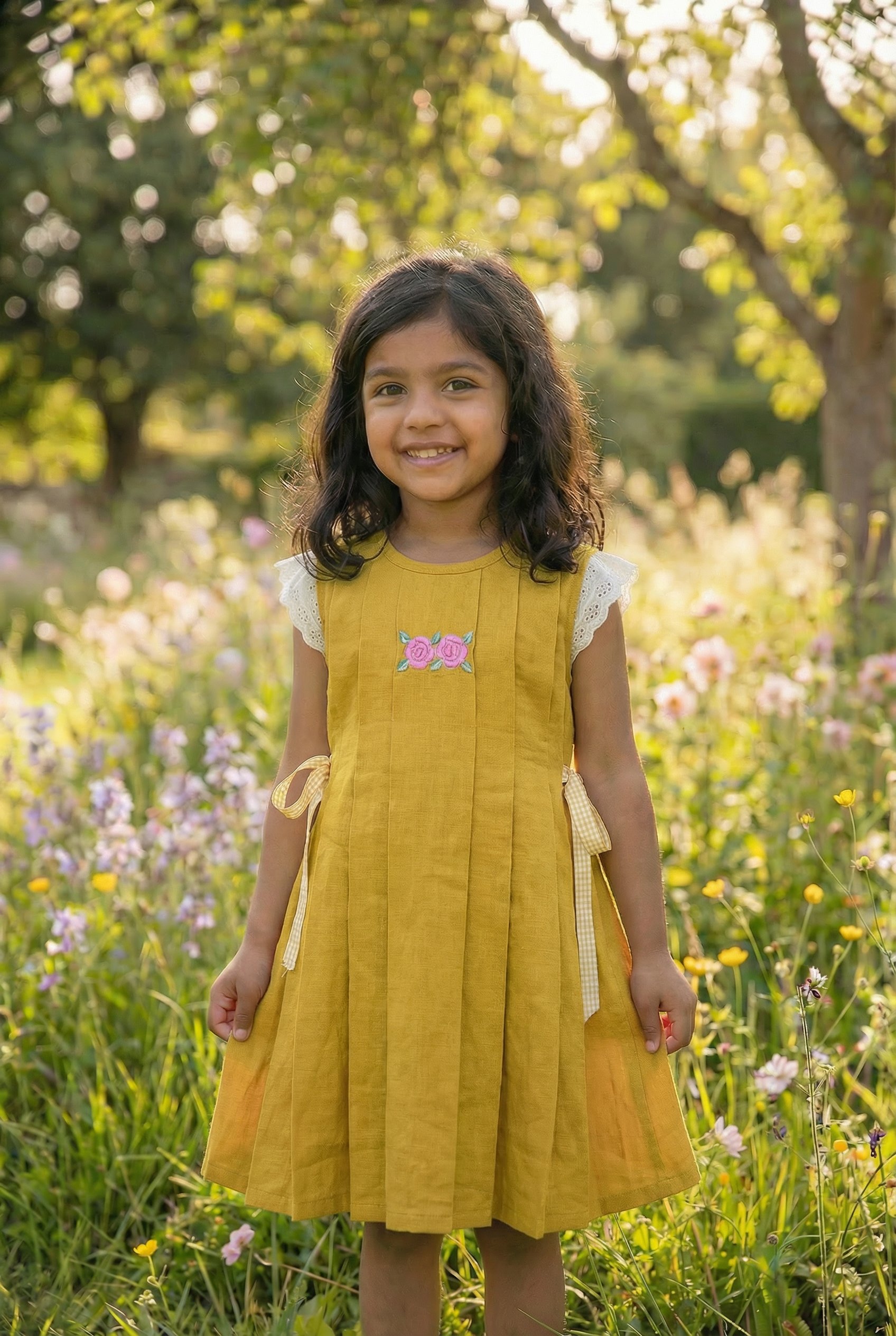 Box pleat tunic-Mustard