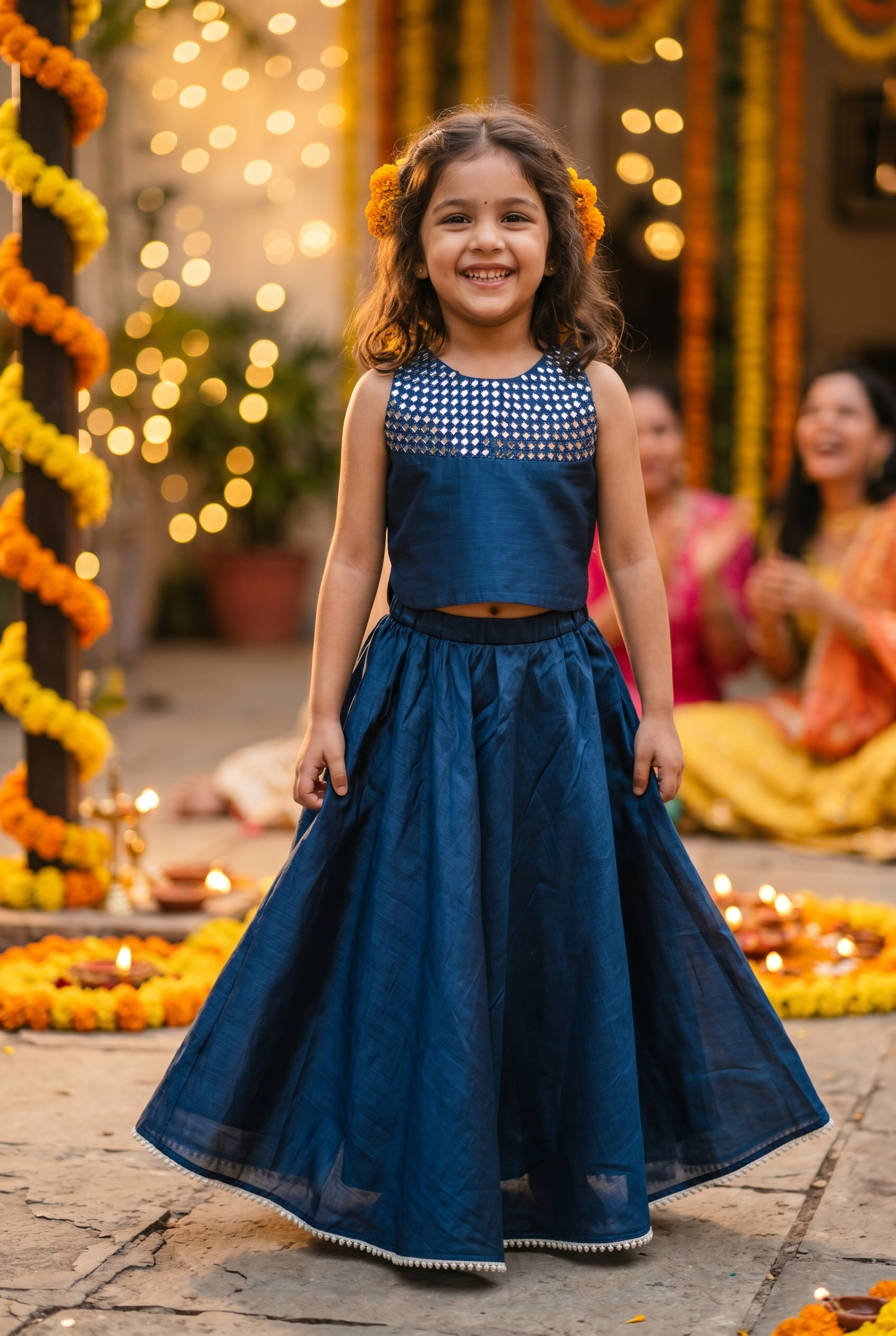 Sheeshewala Lehenga- Neela