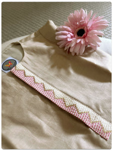 Zigzag Kantha kurta set- beige