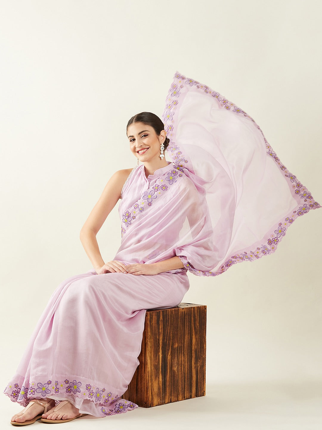 Bainganee| Violet Saree