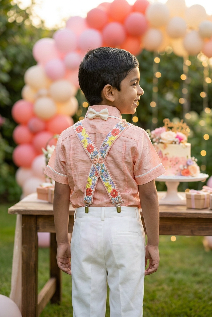 Peaches & Cream Suspenders set