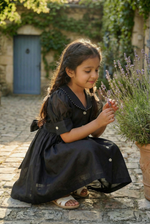 Load image into Gallery viewer, Pearl Edged Shirt Dress- Black
