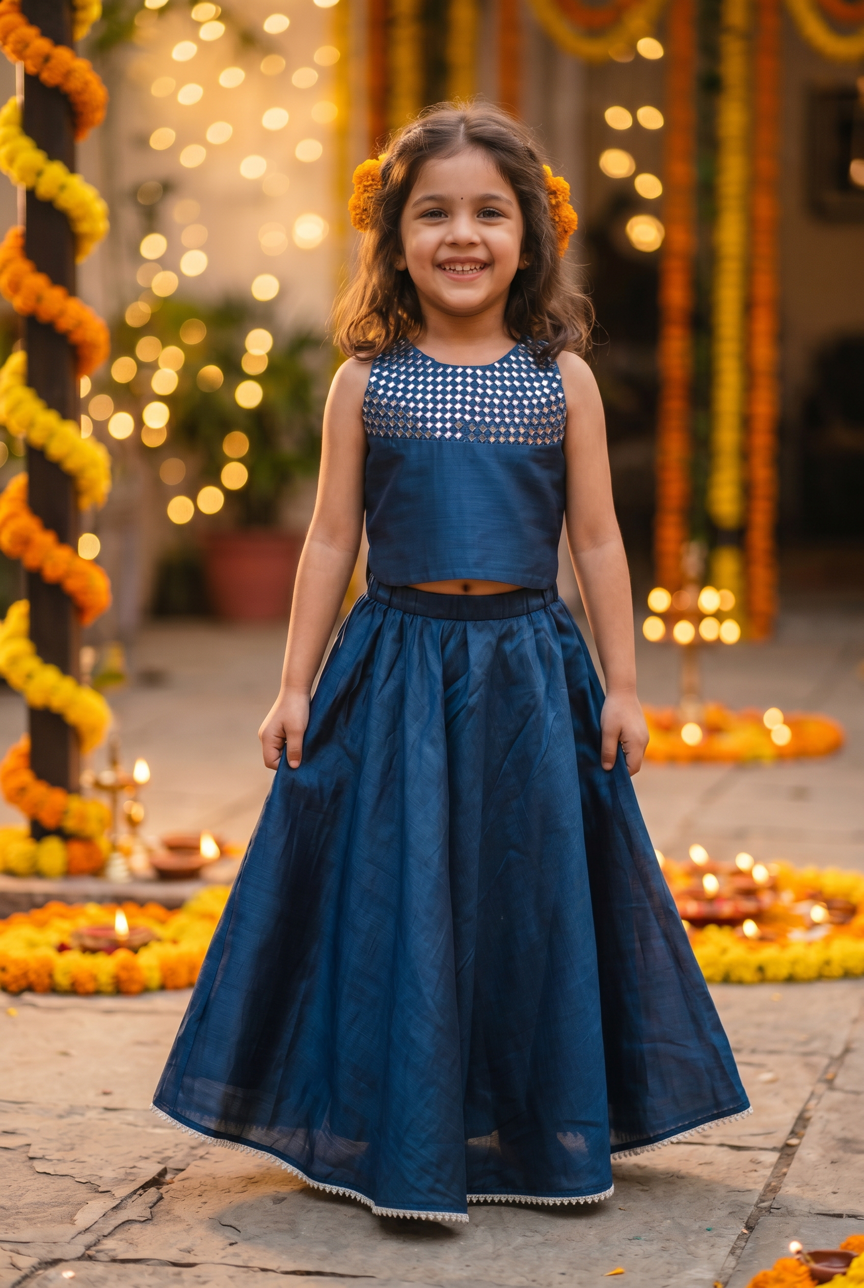 Sheeshewala Lehenga- Neela