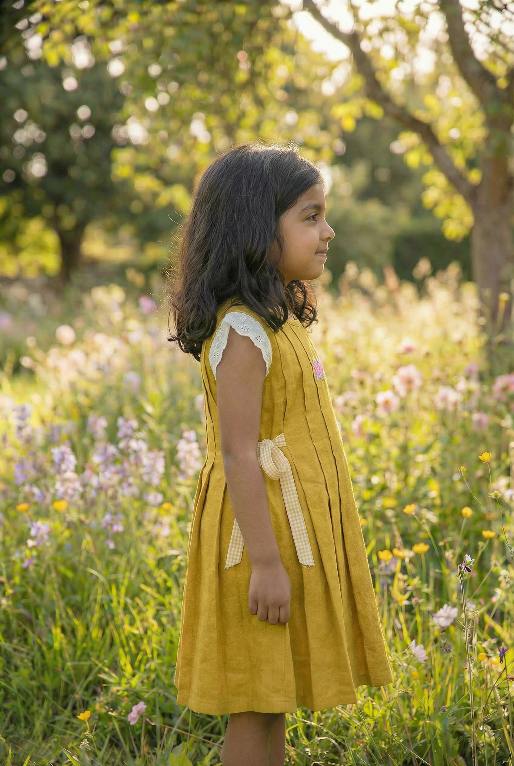 Box pleat tunic-Mustard