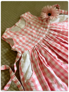 Gingham Checks Pink Frock
