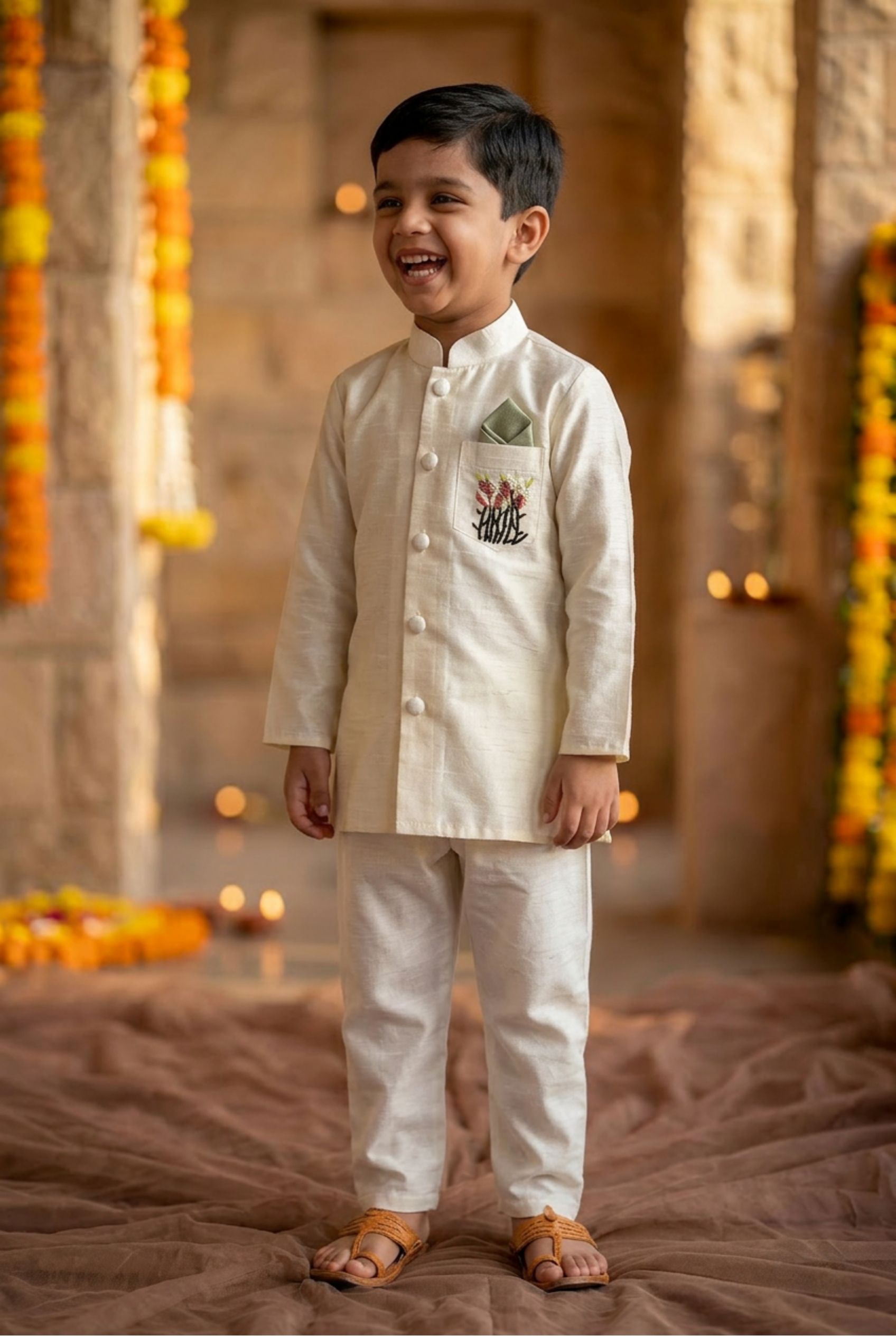 Chotte Nawab Set with “Tulip Embroidery”