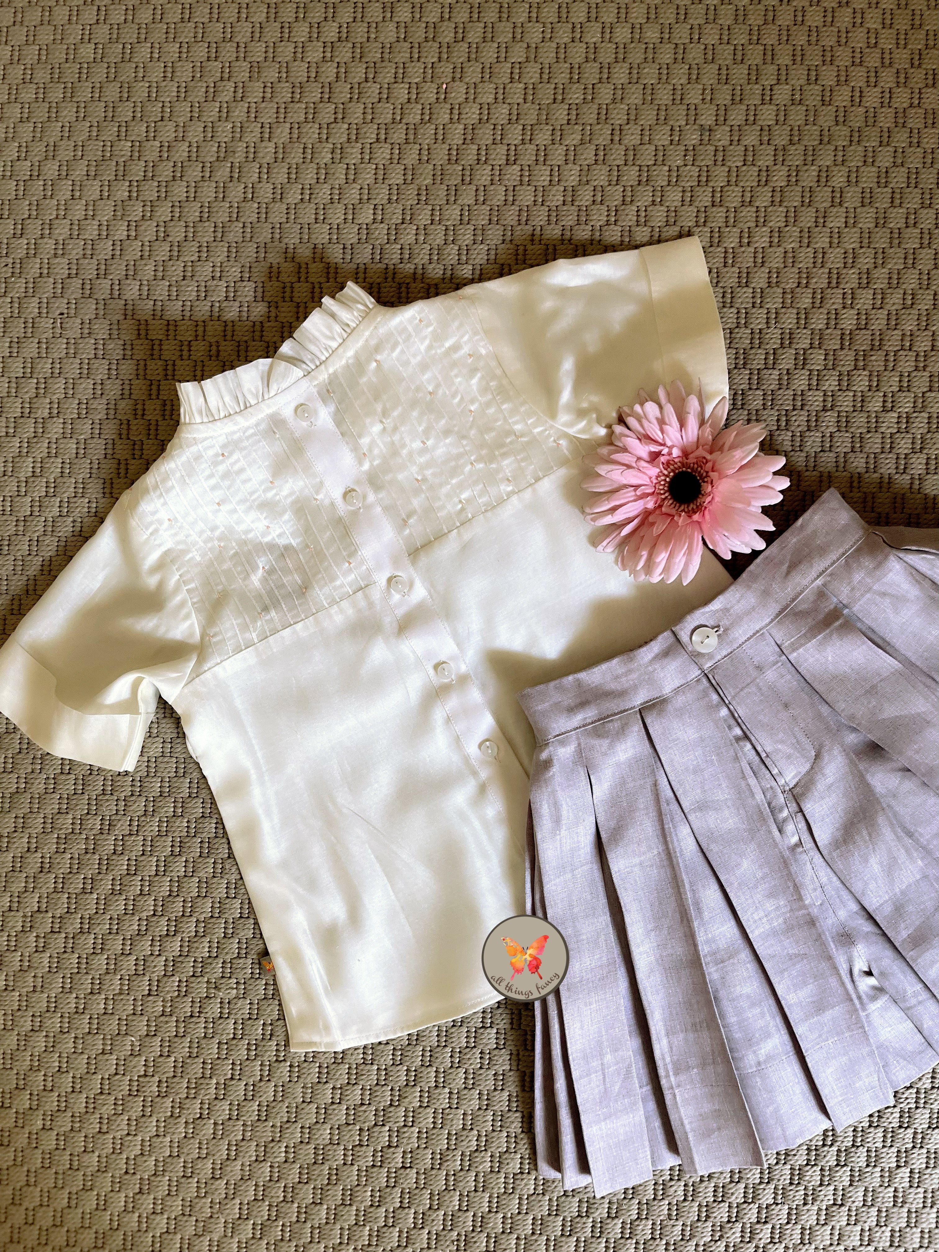 Handsmocked Lilac Skorts set