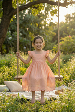 Load image into Gallery viewer, Bunny Tie Scallop Dress- Rose
