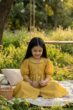 Load image into Gallery viewer, Pearl Edged Shirt Dress- Sunshine
