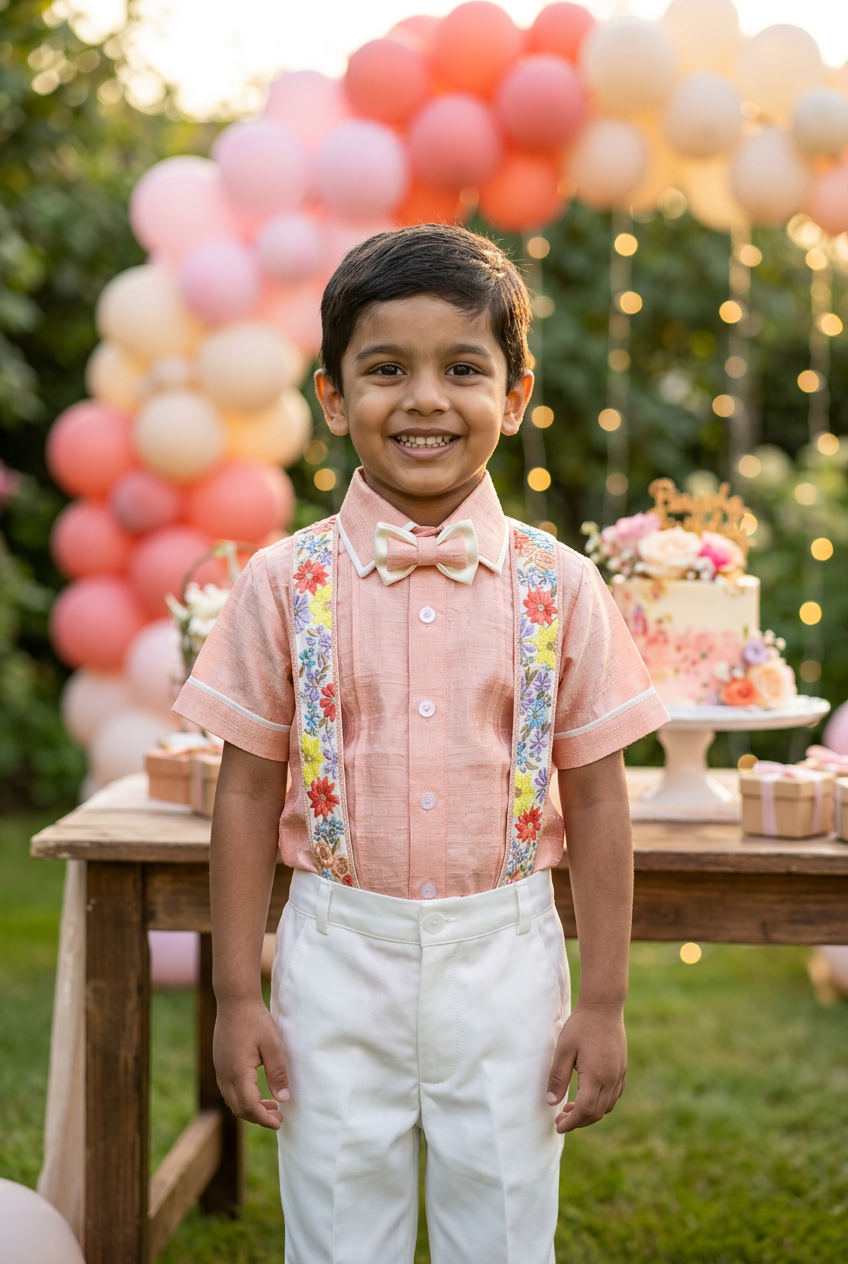 Peaches & Cream Suspenders set