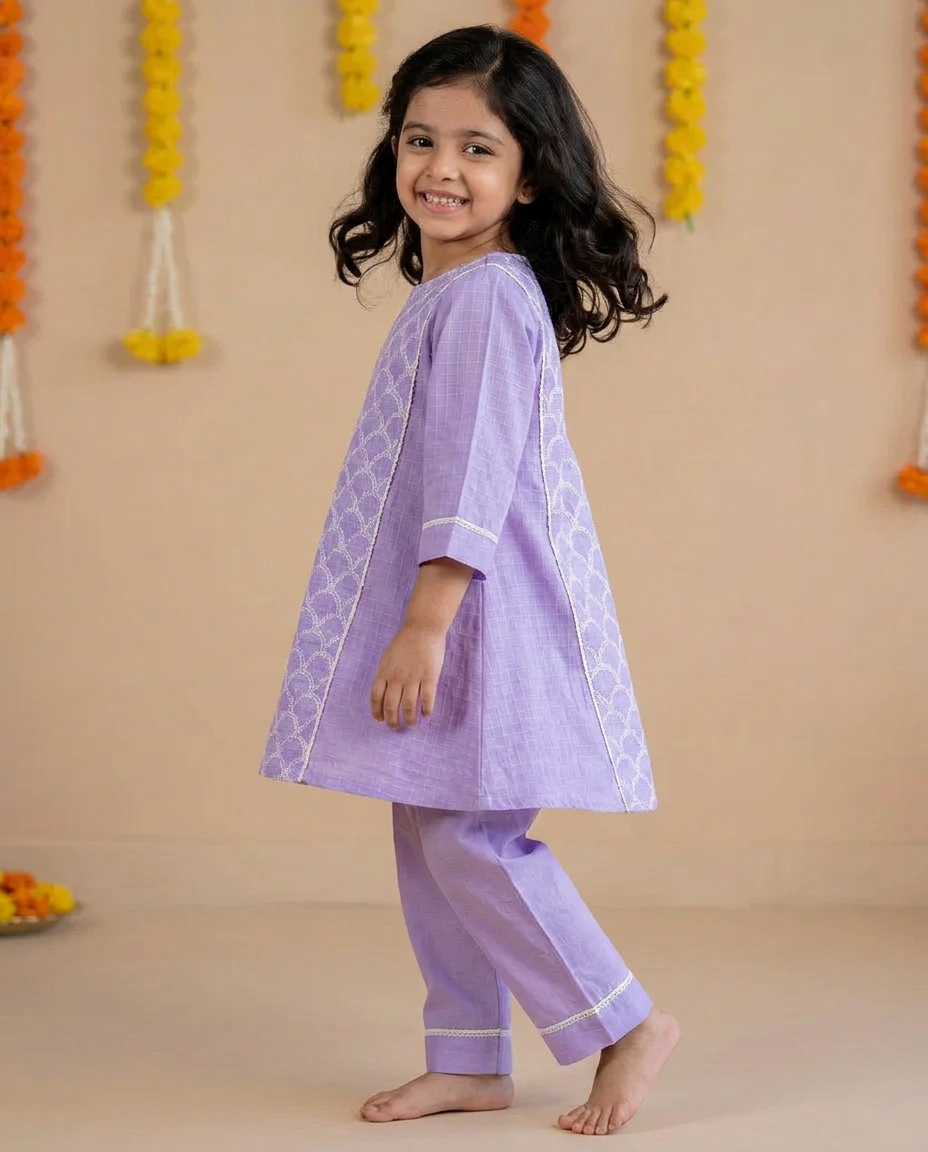 Mishri kurta set-Lavender