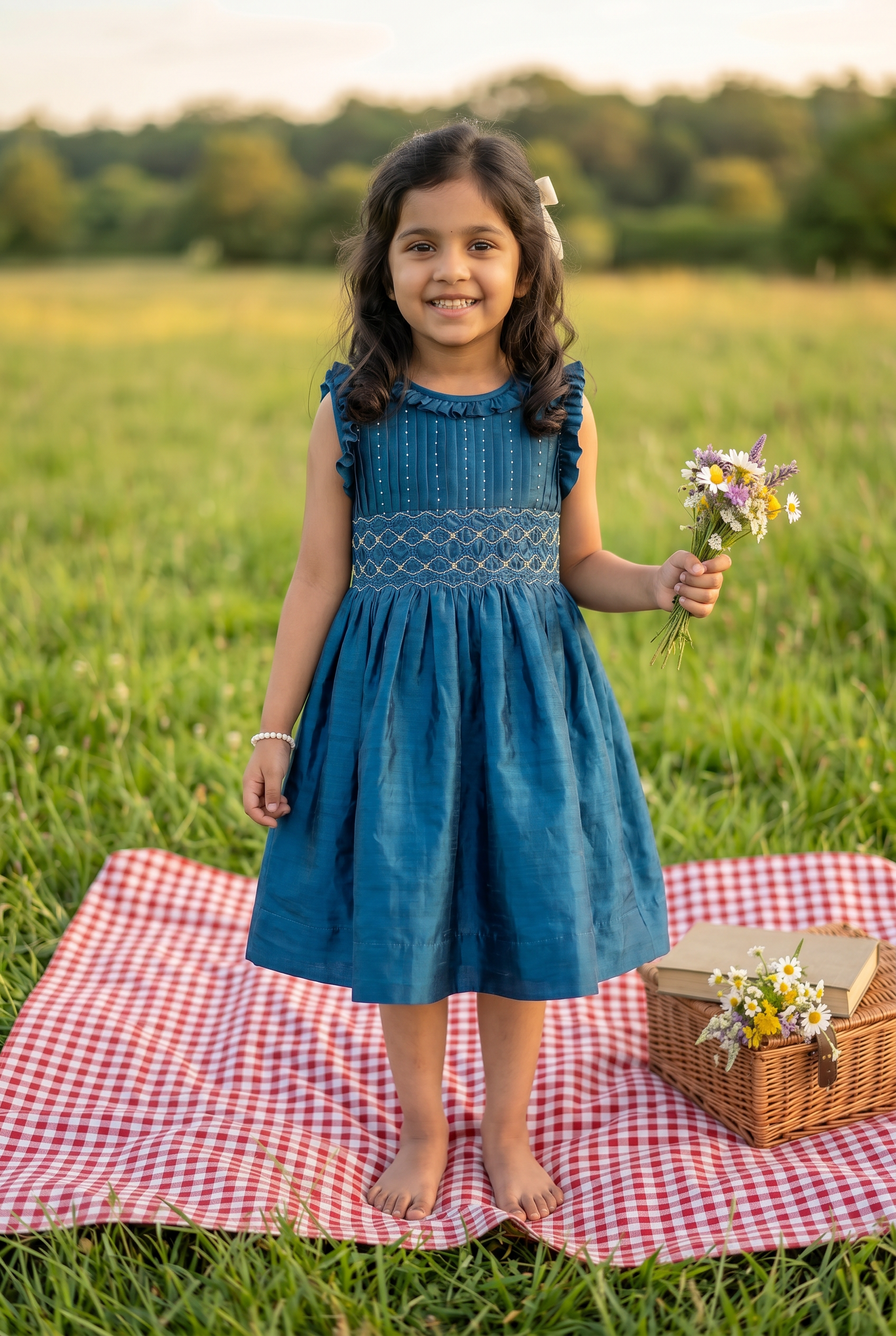 Royal Blue Handsmocked dress