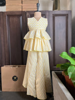 Load image into Gallery viewer, Striped Sharara Set - Yellow

