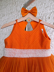 Burnt Orange Pearl dress