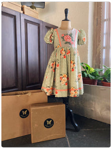 Rose Schiffly Dress- Sage Green