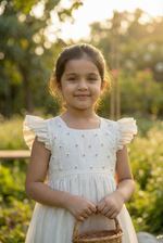 Load image into Gallery viewer, Bunny Tie Scallop Dress- Pearl
