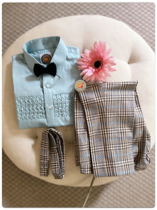 Checkered pants set
