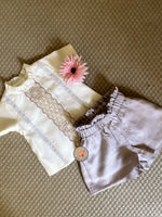 Load image into Gallery viewer, Lavender Smocking Paperbag shorts set
