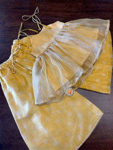 Festive Polka & Checks Set- Sunshine yellow