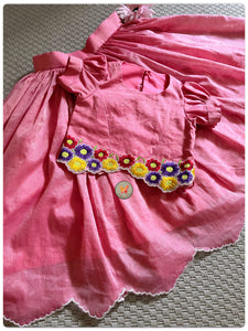 Embroidered Tissue Lehenga Set- Pink