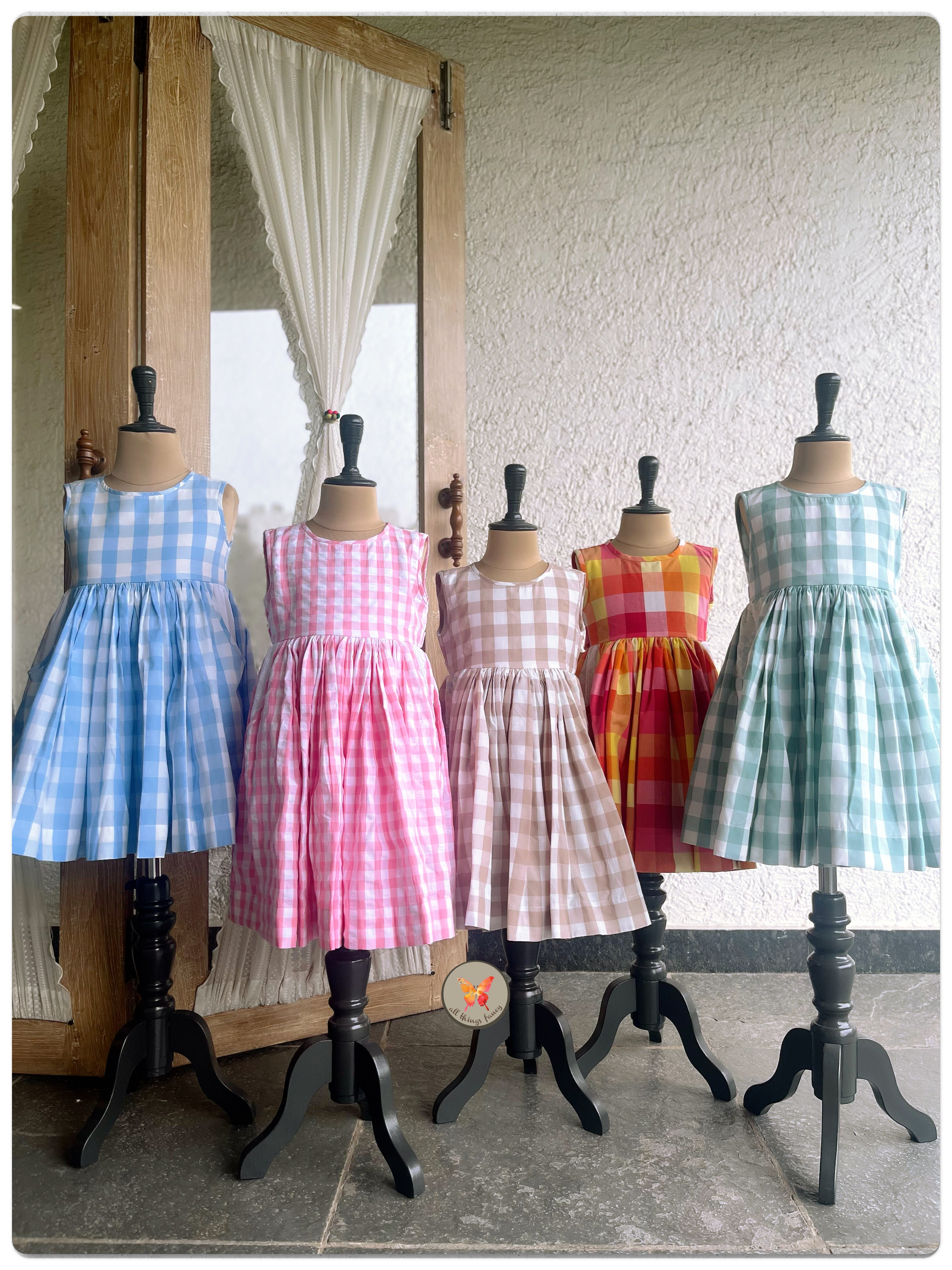 Gingham Checks Pink Frock