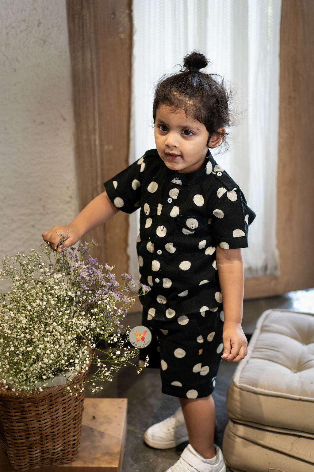 Monochrome Polka Cord Set