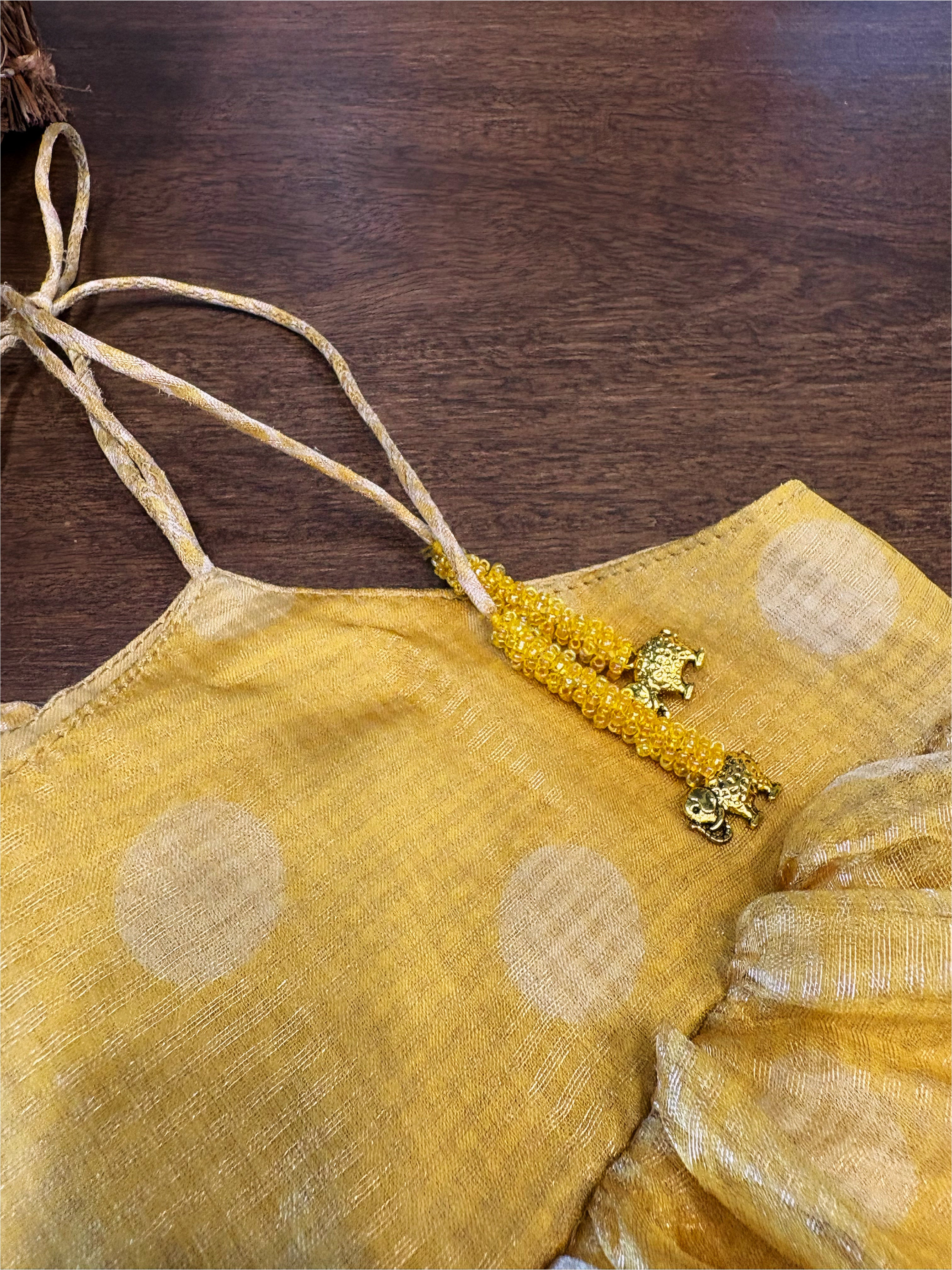 Festive Polka & Checks Set- Sunshine yellow