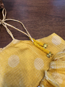 Festive Polka & Checks Set- Sunshine yellow