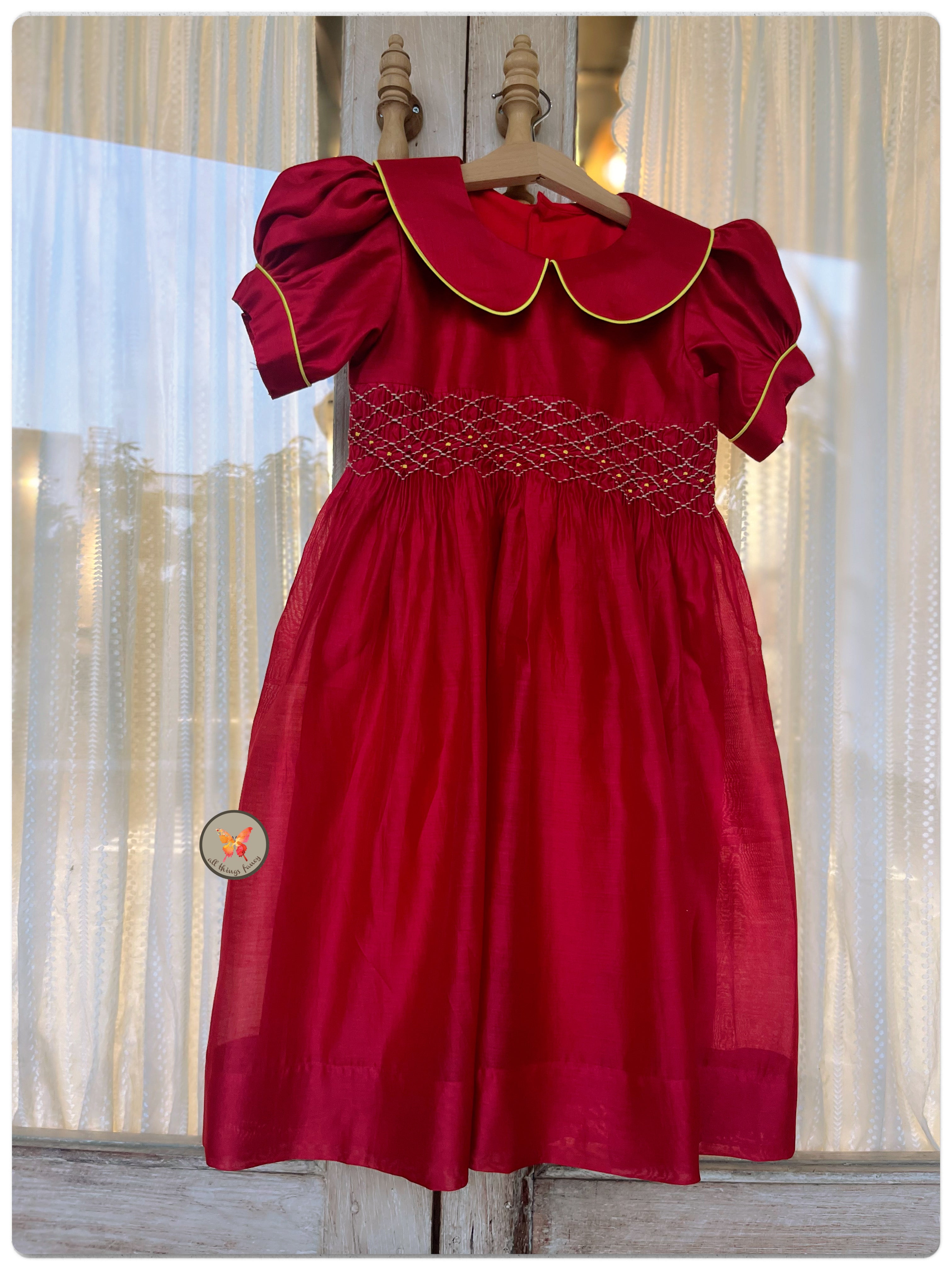 Red Handsmocked Frock
