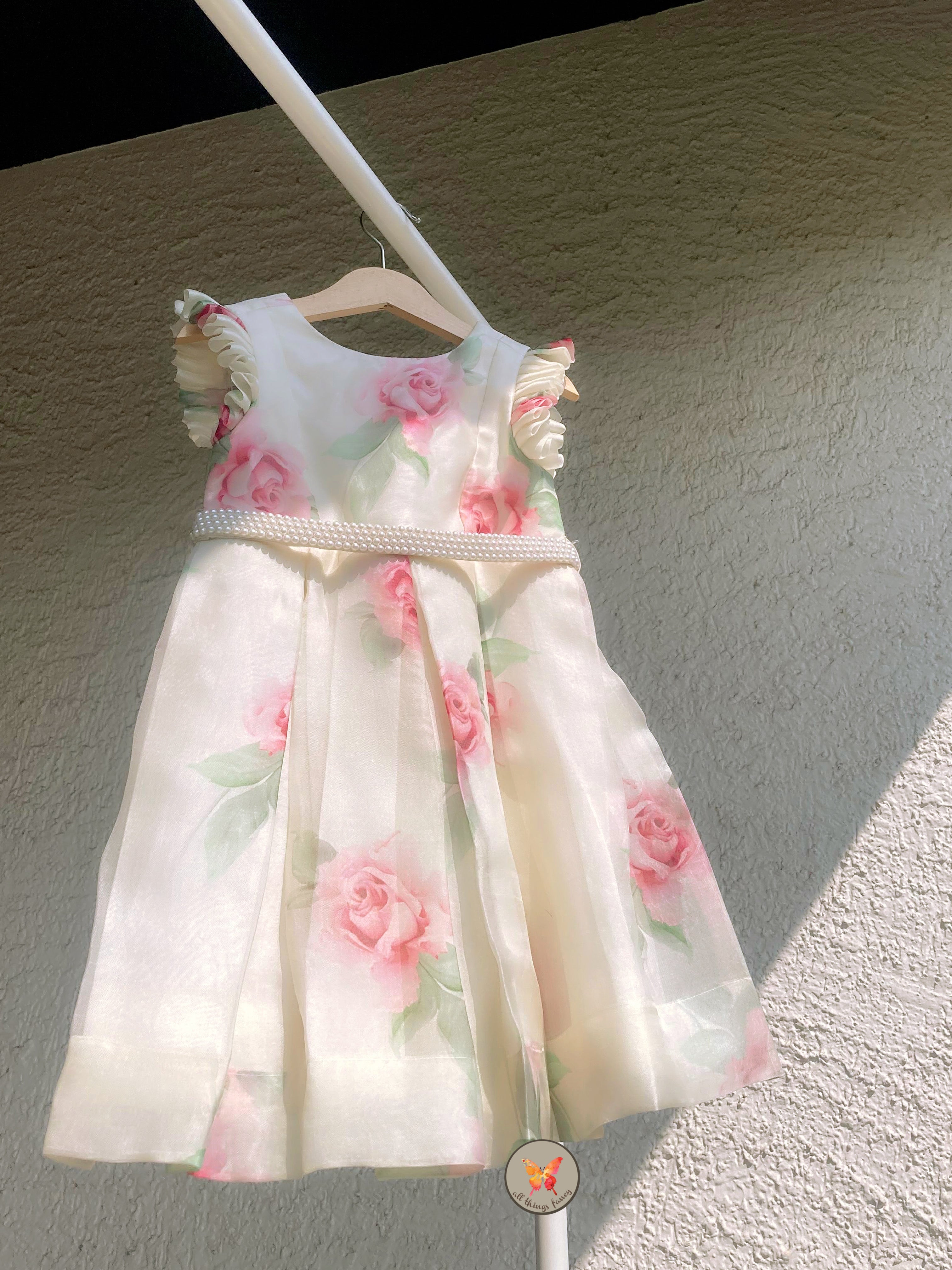 Floral Symphony Pearl Dress- Rose