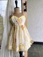 Load image into Gallery viewer, Cross stitch sweetheart dress- Custard Yellow
