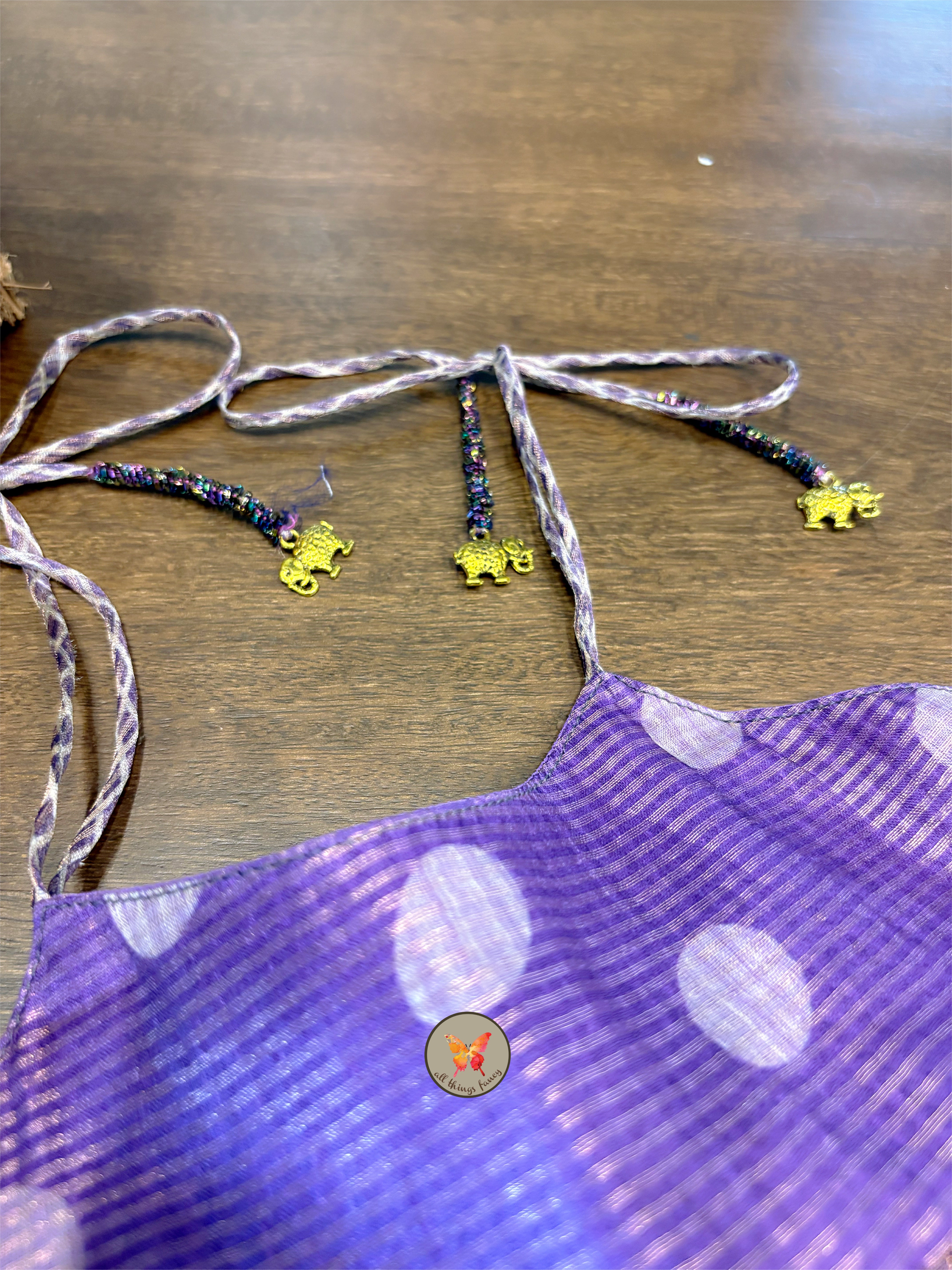 Festive Polka & Checks set- purple