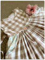 Load image into Gallery viewer, Gingham Checks Beige Frock

