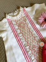 Load image into Gallery viewer, Handsmocked Candy Pink Skorts Set
