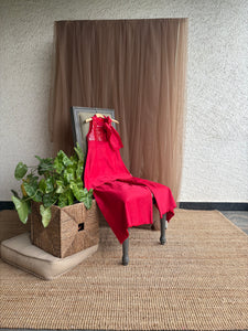Sheeshe wala Sharara set- Laal