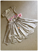 Load image into Gallery viewer, Embroidered Tissue Lehenga Set- Champagne
